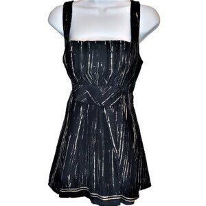 Tracy Reese Dress 100% Silk Mini Sleeveless Black White Size Medium